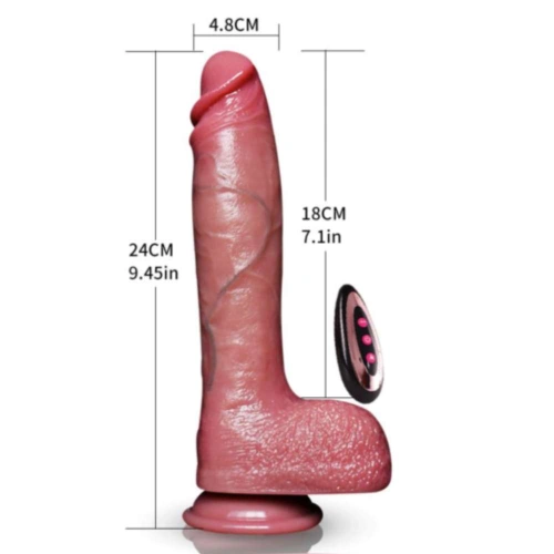 Вибриращо дилдо с тласъци и дистанционно Power Stroke [1]