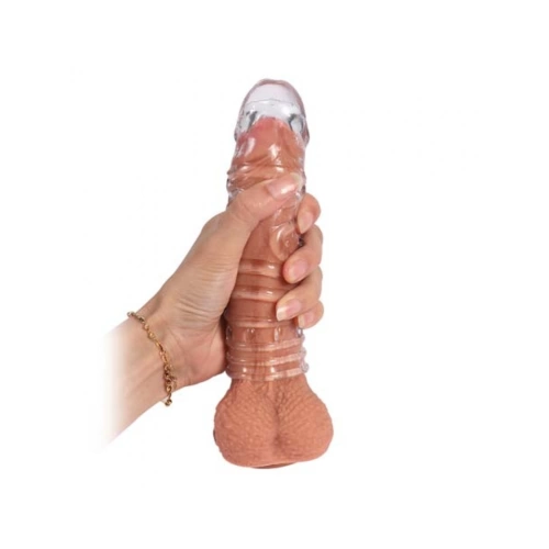 Прозрачен еластичен пенис удебелител с релеф Sleeve [4]