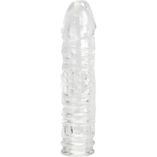 Прозрачен еластичен пенис удебелител с релеф Sleeve [1]