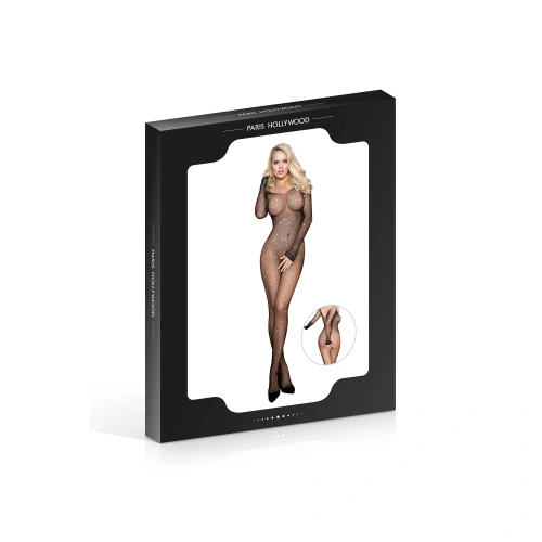 Мрежесто боди с кристали и отворено дъно Paris Hollywood H3439 [3]