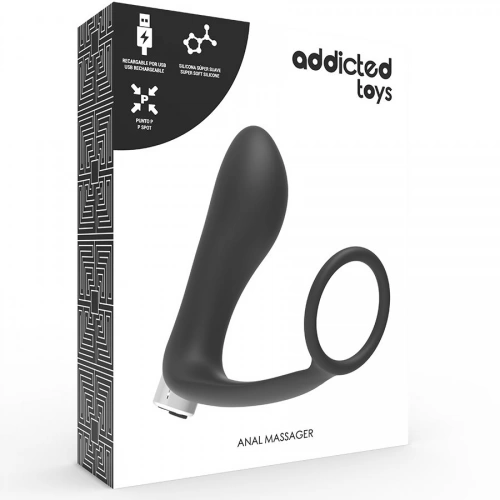 Вибриращ презаредим анален стимулатор с пенис пръстен Addicted Toys [4]