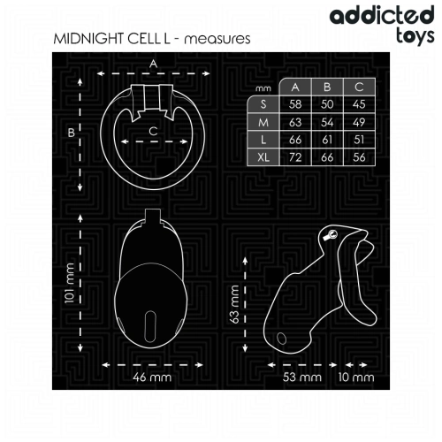 Пенис клетка Addicted Midnight Cell L [3]