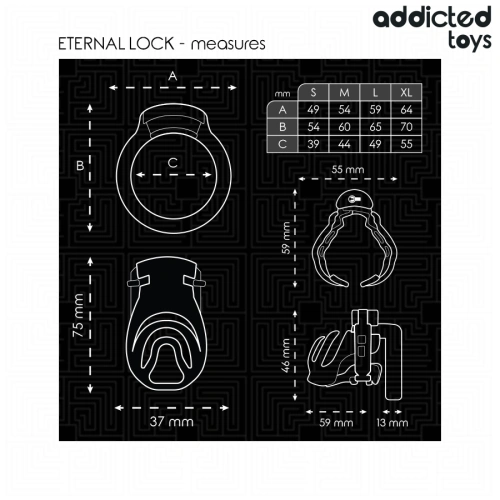 Пенис клетка с вградена ключалка Addicted Eternal Lock [3]