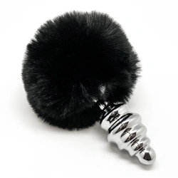 Релефна анална играчка с опашка Fluffy Twist Plug M