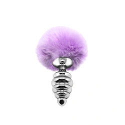 Релефен разширител с лилава опашка Fluffy Twist Plug M