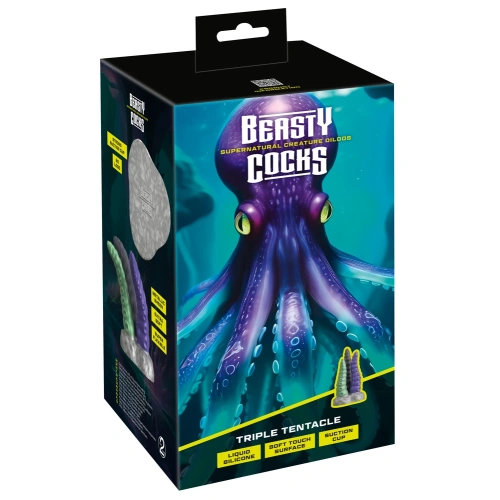 Дилдо - три гъвкави пипала Beasty Cocks Triple Tentacle [10]
