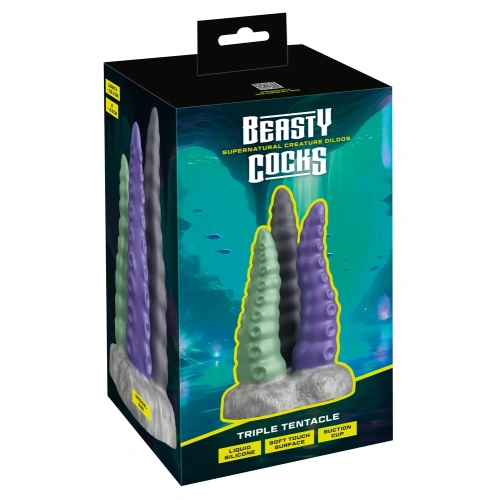 Дилдо - три гъвкави пипала Beasty Cocks Triple Tentacle [9]