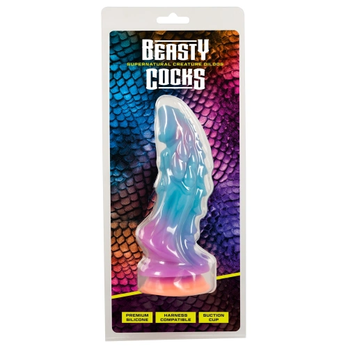 Фантастично силиконово дилдо с релеф Beasty Cocks [7]
