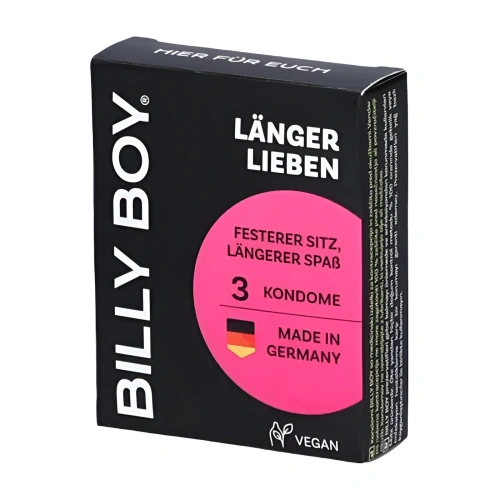 9 бр. (3х3) Задържащи презервативи Billy Boy Langer Lieben