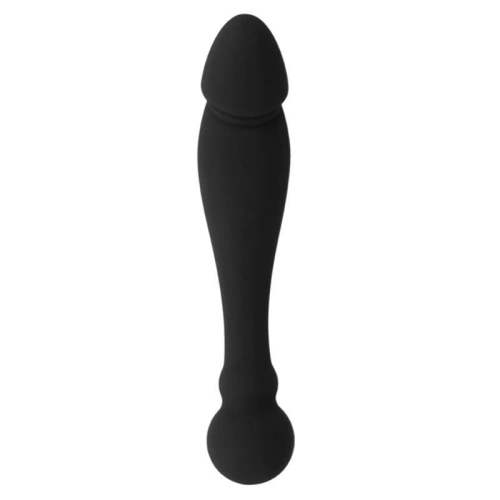 Силиконово дилдо с два края Black & Silver Karl [2]