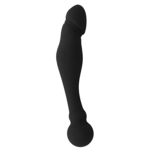 Силиконово дилдо с два края Black & Silver Karl [1]