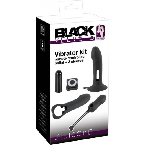 Комплект вибриращи секс играчки за жени от силикон с дистанционно Black Velvets