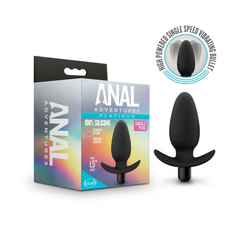 Мощен анален стимулатор от силикон Anal Adventures Saddle Plug черен [6]