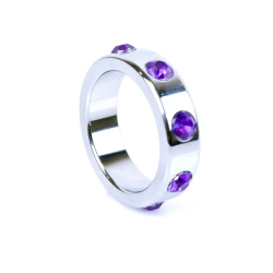 Метален пенис пръстен Purple Diamonds 4,5 см.