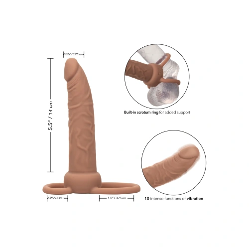 Вибриращо дилдо с пенис пръстен Dual Penetrator мока [9]