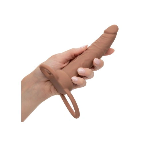 Вибриращо дилдо с пенис пръстен Dual Penetrator мока Вибриращо дилдо с пенис пръстен Dual Penetrator мока