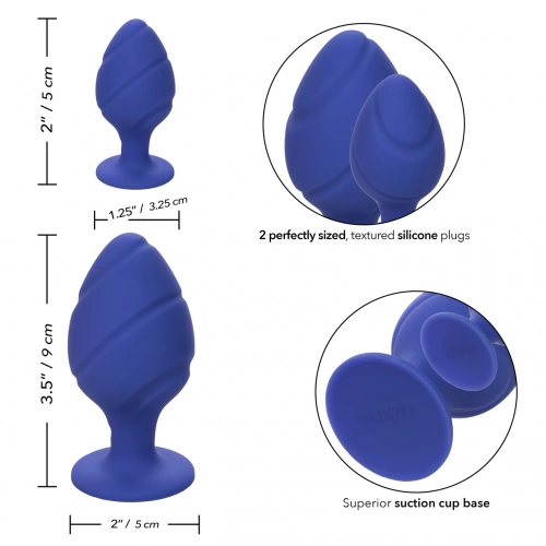 Комплект 2 броя анални разширители от силикон Cheeky сини [10]