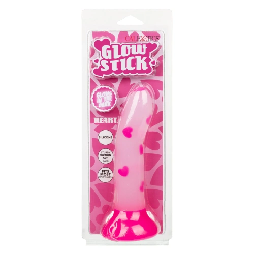 Светещо в тъмното силиконово дилдо Glow Stick - Heart [7]