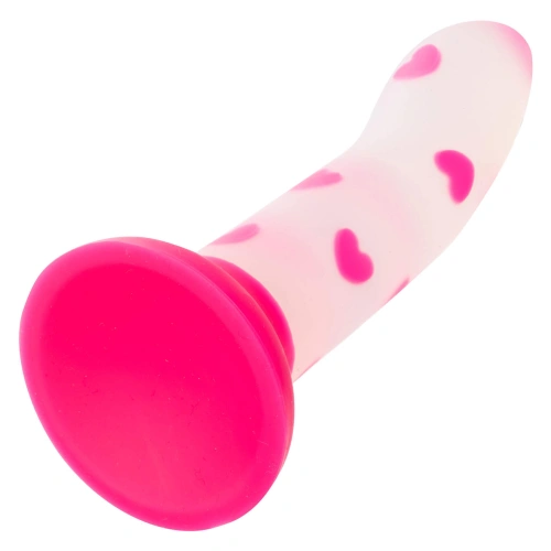Светещо в тъмното силиконово дилдо Glow Stick - Heart [4]