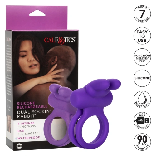 Вибриращ пенис пръстен Dual Rockin Rabbit [7]