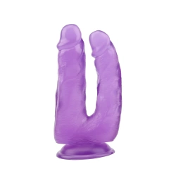 Aнално-вагинално дилдо с вакуумна основа Hi-Rubber 7,9" лилаво