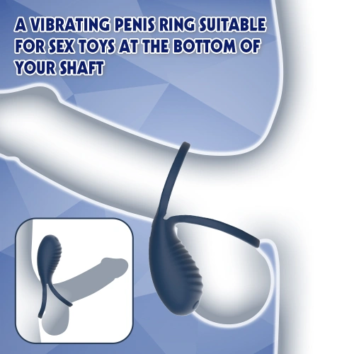 Презаредим вибриращ двоен пенис пръстен Ecstasy [9]