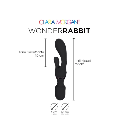 2 в 1 Рабит вибратор и wand масажор Wonder Rabbit черен [1]