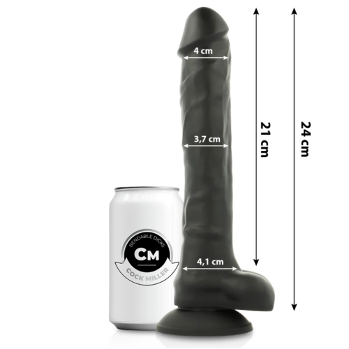 Екстра гъвкаво реалистично дилдо от силикон Cock Miller 9,4" черно [3]