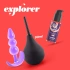 Комплект анален плъг, душ и лубрикант Explorer