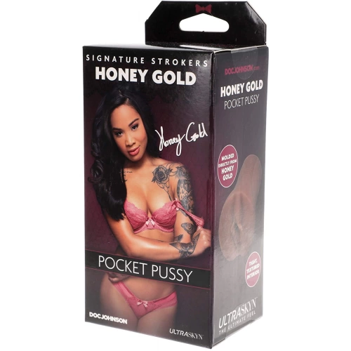 Реалистичен мастурбатор вагина Honey Gold [4]