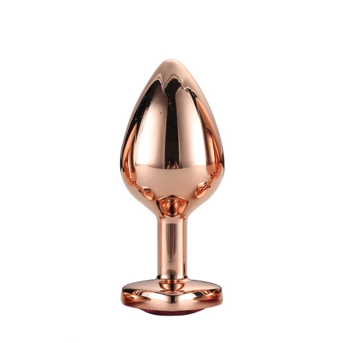 Метален анален разширител с розов кристал сърце Rose Gold M [1]