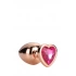 Метален анален разширител с розов кристал сърце Rose Gold S [2]