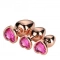 Комплект 3 бр. анални разширители с розов кристал сърце Rose Gold