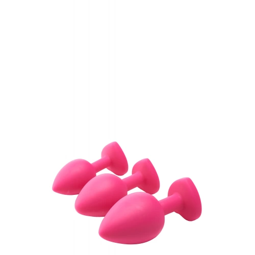 Комплект 3 бр. анални разширители от силикон със сърце Flirts розови [7]
