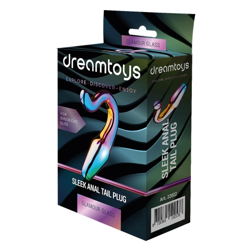Стъклена анална играчка Glamour Glass Sleek Anal Tail Plug [5]
