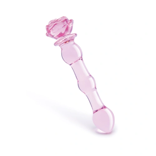 Стъклено дилдо Rosebud Beaded Dildo 8"