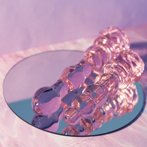 Стъклено дилдо Rosebud Beaded Dildo 8" [8]