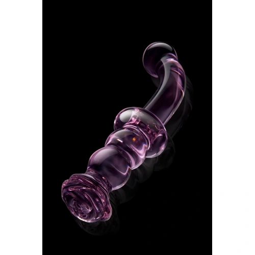 Извито стъклено дилдо Rosebud G-spot [9]