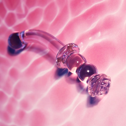 Извито стъклено дилдо Rosebud G-spot [3]