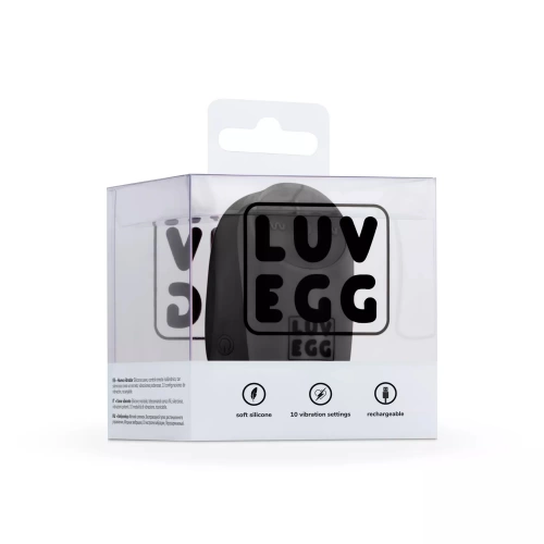 Презаредимо вибро яйце от силикон с дистанционно Luv Egg черно [10]