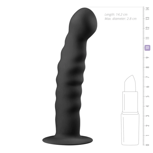 Анално дилдо от силикон Ribbed dong черно [3]