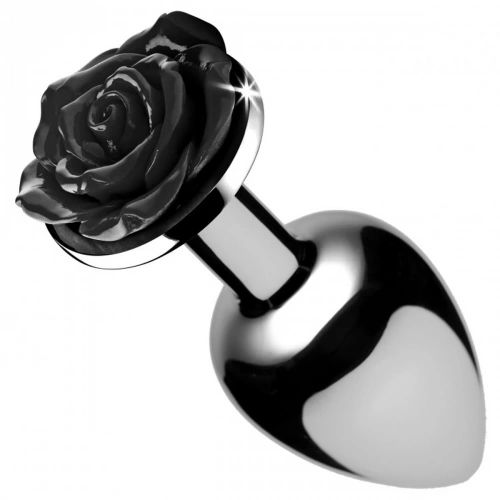 Малък метален анален разширител - бижу Black Rose
