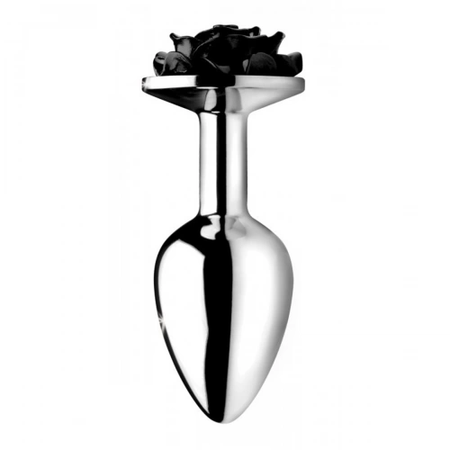 Малък метален анален разширител - бижу Black Rose [2]