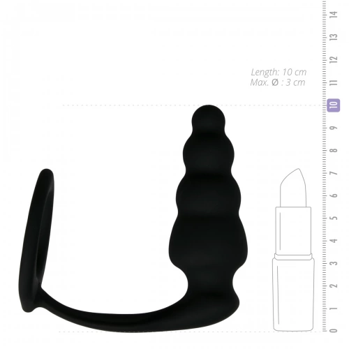 Релефен анален стимулатор с пенис пръстен Pleasing Plug [3]