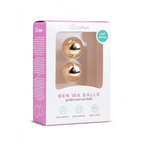 ​Метални вагинални топчета от неръждаема стомана в златисто Ben Wa 2.2 см. [1]