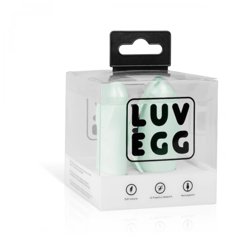 Мощно безжично презаредимо яйце от силикон Luv Egg зелено [12]
