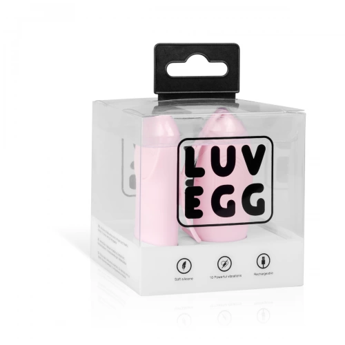 Мощно безжично презаредимо яйце от силикон Luv Egg розово [12]