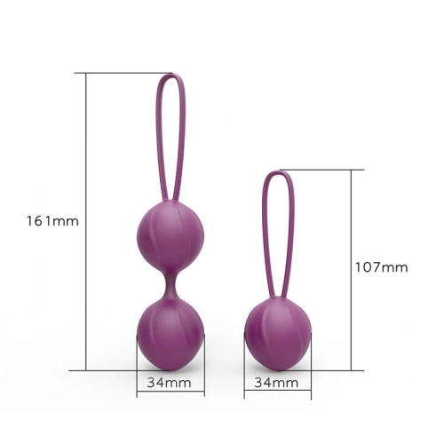 Комплект вагинални топчета от силикон Kelly виолетови [1]
