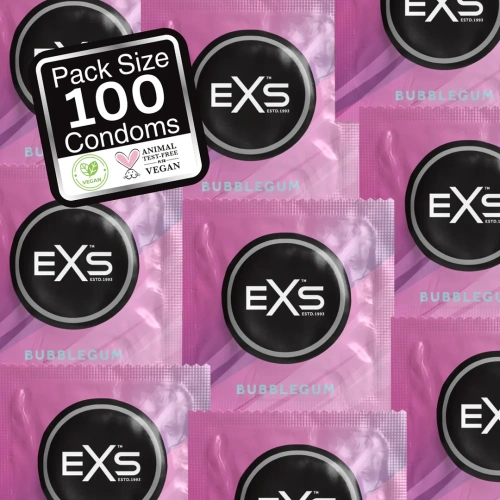 100 бр. Презервативи с аромат на дъвка EXS Bubblegum