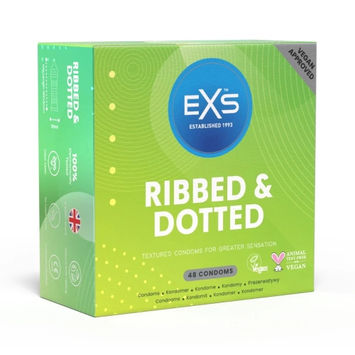 48 бр Презервативи EXS Ribbed & Dotted